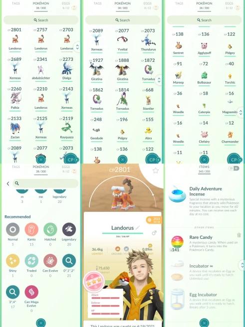 lvl24,have 20 Legendary,100IV Landorus,Mewtwo Rayquaza Shiny Giratina Dialga,many nice pokemons  N8852