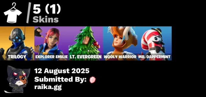 [PC/PSN/XBOX] 5 skins | Trilogy | Reliant Blue | Pneumatic Twin | Explorer Emilie | Lt. Evergreen | Wooly Warrior | Mr. Dappermint | The Sith