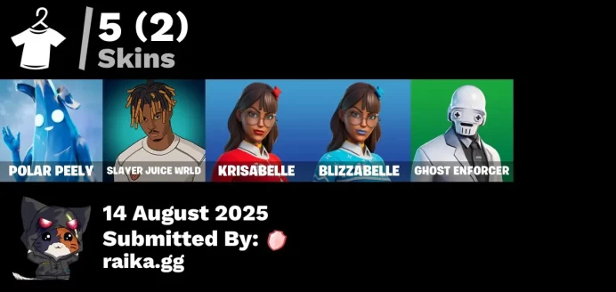 [PC/PSN/XBOX] 5 skins | Sigil of the Alliance War | Polar Peely | Slayer Juice WRLD | Krisabelle | Blizzabelle | GHOST Enforcer
