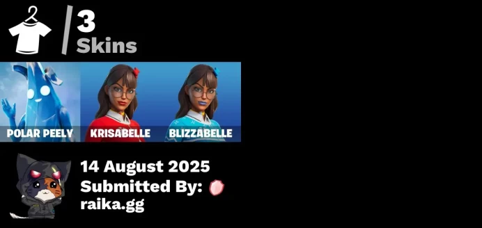 [PC/PSN/XBOX] 3 skins | Polar Peely | Krisabelle | Blizzabelle | Datafiber Chargepack | Spectra Protector | Ancestral Bloom | Lil' Black Heart