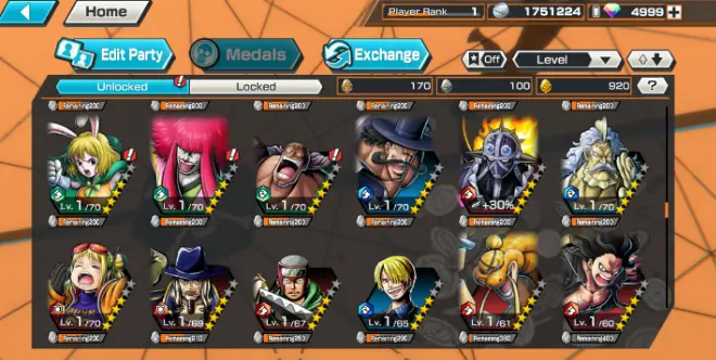 iOS Only[4 Gear Five Luffy Lv1 Ex][5000+ Gems][900+ GF][60+ 4-5][Automatic Delivery]