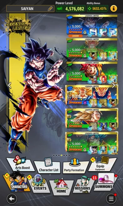 D689-IOS+Android-Nice Team+UL Beast Gohan+44 Legends+Vip Equipment+Team Goku+Goku Uis Full Red Star+SS2 Goku 12 Red Star+SS3 Goku&Vegeta Zekai