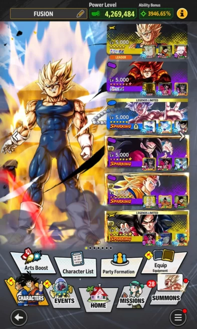 D690-IOS+Android-Nice Acc-4 UL(SS4 Gogeta Full Star+Majin Vegeta+Beast Gohan)+37 Legends+Vip Equipment+ Good Team Ready PVP+410 Millions Power