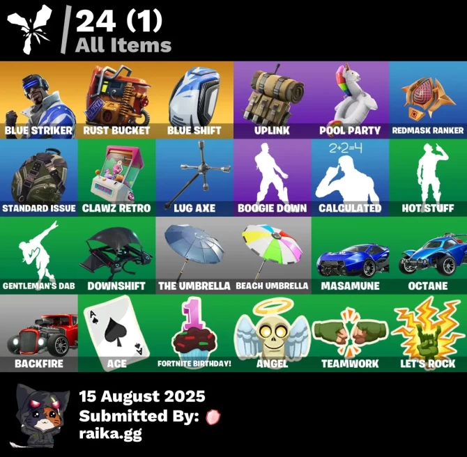 [PC/PSN/XBOX] 1 skins | Blue Striker | Rust Bucket | Blue Shift | Uplink | Pool Party | Redmask Ranker | Standard Issue | 