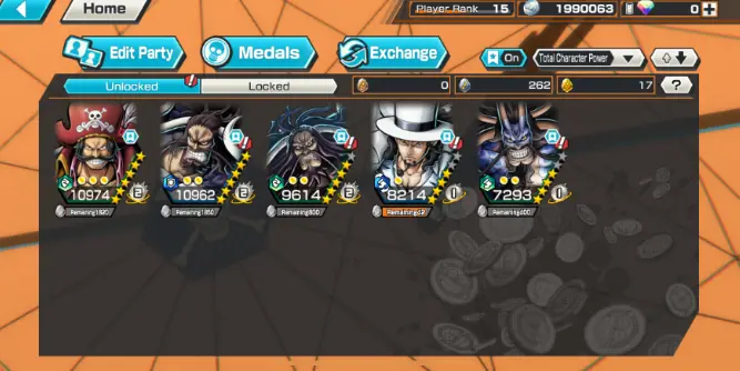 BR969 4 EX META 2 MAX GOLD D ROGER MAX KAIDO MAX ROB LUCCI KAIDO GOOD MEDAL SUPPORT 129 MANY MEDAL MATERIAL