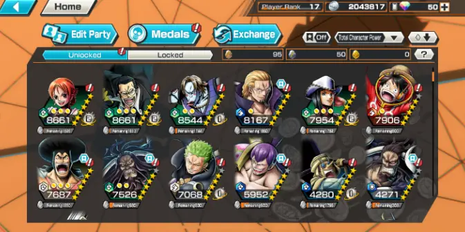 B23 5 Ex Meta 2 Max Gold D Roger Max Rob Lucci Max Kuzan Kaido Shanks Support 124 Good Medal Many Medal Material iOS & Android