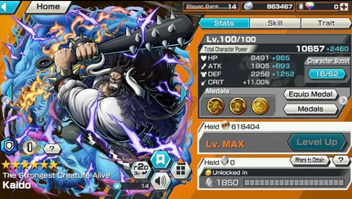 BR493-IOS+Android-3 Ex(Kaido Max+Yamato v1+Yamato v2)+Good Medal+Nice Items+S-Beard+S-Hawk+King+Queen Max+Jabra+Robin+Sanji+Jack