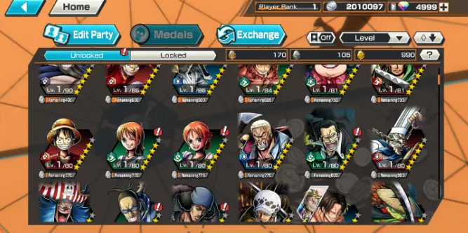 iOS Only [4 Sabo+Pirates Kuzan][5000+ Gems][900+ GF][60+ 4-5 ][Automatic Delivery]