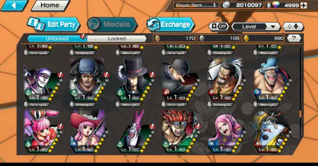 iOS Only [4 Sabo+Pirates Kuzan][5000+ Gems][900+ GF][60+ 4-5 ][Automatic Delivery]
