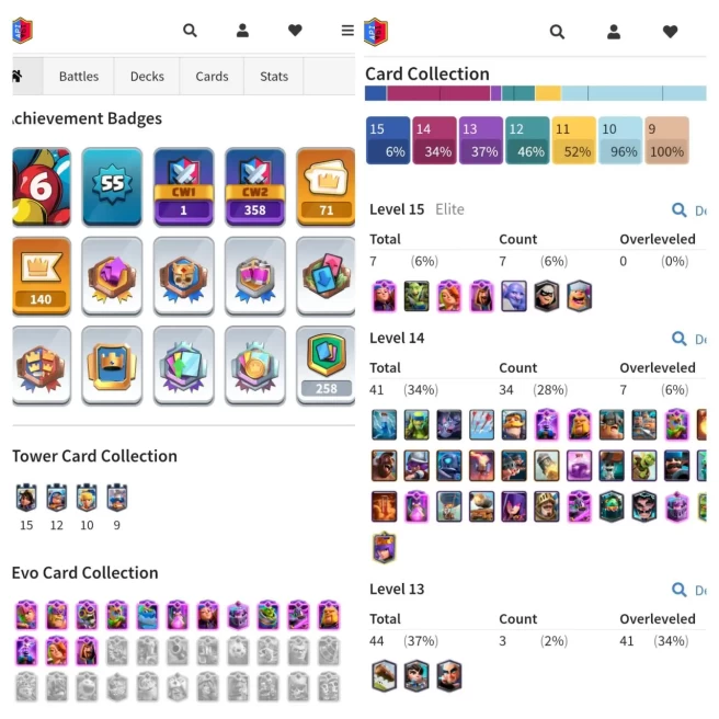 CR LVL 55 | MAX CARD 41 (ELITE 7) | EVO 14 | EMOTE 71 | BATTLE WONS 2367 | KT 15 | TROPHY 9818 | ARENA 24 | NC AVAILABLE | INSTANT DELIVERY