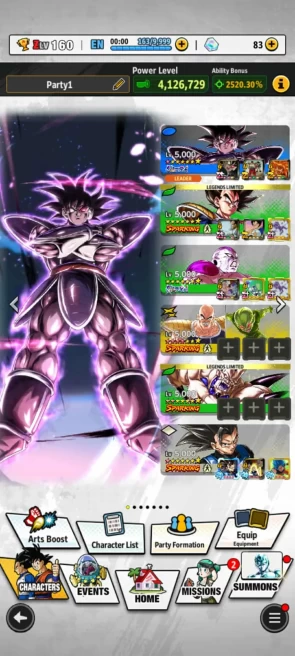 ANDROID+IOS- UL Turles 8S+UL Fide 7S+20 LL (Omega Shenron 9s+Vegeta+Bardock+Gamma+Broly) Good Equipment (900)