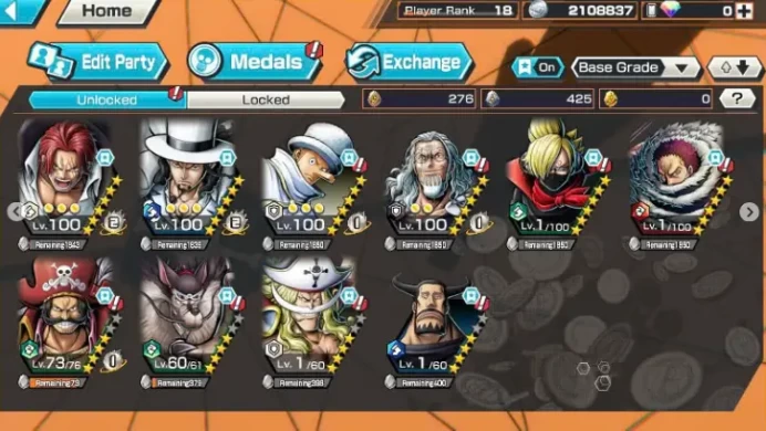 IOS+Android-4/3Ex Meta(Shank V4+Roger V1+Lucci+White Beard)+Support 130%+Good Medal+Kaku Max+Rayleigh V3 Max+Katakuri Max+Jabra+Bluneo+Noland