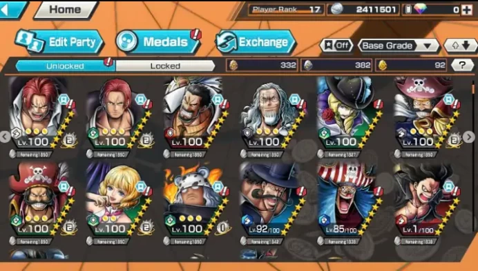 BR448-IOS+Android-4 Ex Meta Max(Shank v4+Shank v3+Roger v2+Roger v1)+Good Medal+S-Bear Max+Rayleigh Max+Katakuri Max+Ben Beckman+Yasopp+Karasu