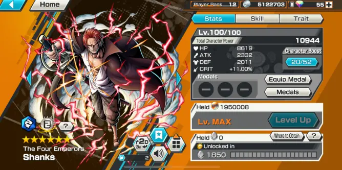 BR514-IOS+Android-Meta Account-Garp Boost 3 44/52+Lucci Max+Shank v4 Max+Good Medal+Support 147%+Rayleigh Max+Young Ray Max+Kid Oni Max+Boa