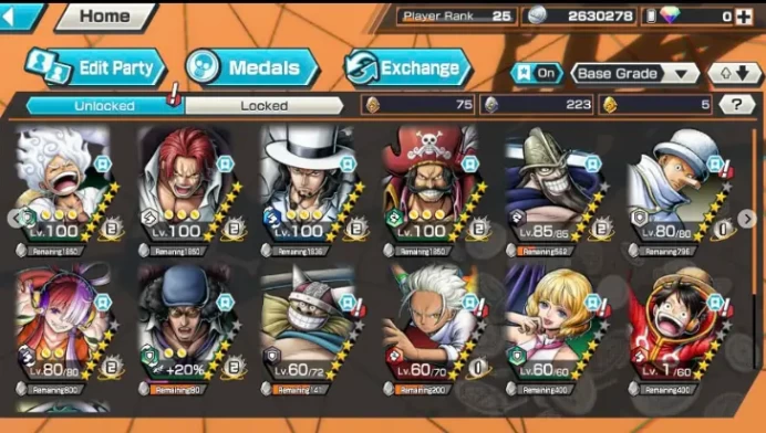 BR399-IOS+Android-All Meta 5 Ex(Lucci+Shank v4+Kuzan+Luffy Gear 5+Roger)+Good Medal+Support 135%+Rayleigh Max+New Uta+Kaku+Broggy+Dorry+Oden V2