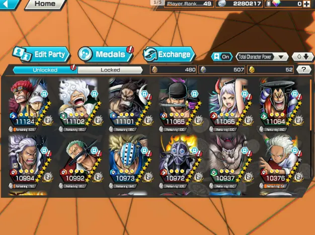 BR502-IOS+Android-Hyber Boost 45+8/6 Ex Max 11k Power(Luffy Gear 5+Kaido v2+Yamato v1+Zoro+Kid Law+Oden+Akainu)Good Medal Support 165%+Jabra Max