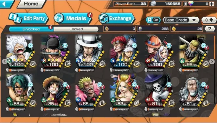 BR383-IOS+Android-Hyber 24+6 Ex(Kuzan+Lucci+Yamato Ace+Gear 5+Kid Law+Zoro)+Good Medal+Support 155%+BF D.Garp+Noland+Bluneo+Pacifista+Kalgara