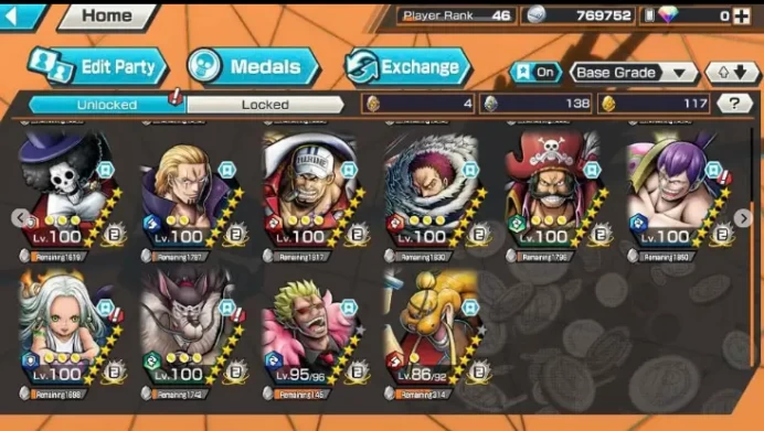 BR553-IOS+Android-Hyber 34+8 Ex Max(Snake+Lucci+Gear 5+Akainu+Roger+Zoro+Shank v3+Luffy)+Vip Medal+Many Bounty Festival Max+Jabra Max+Brook Max