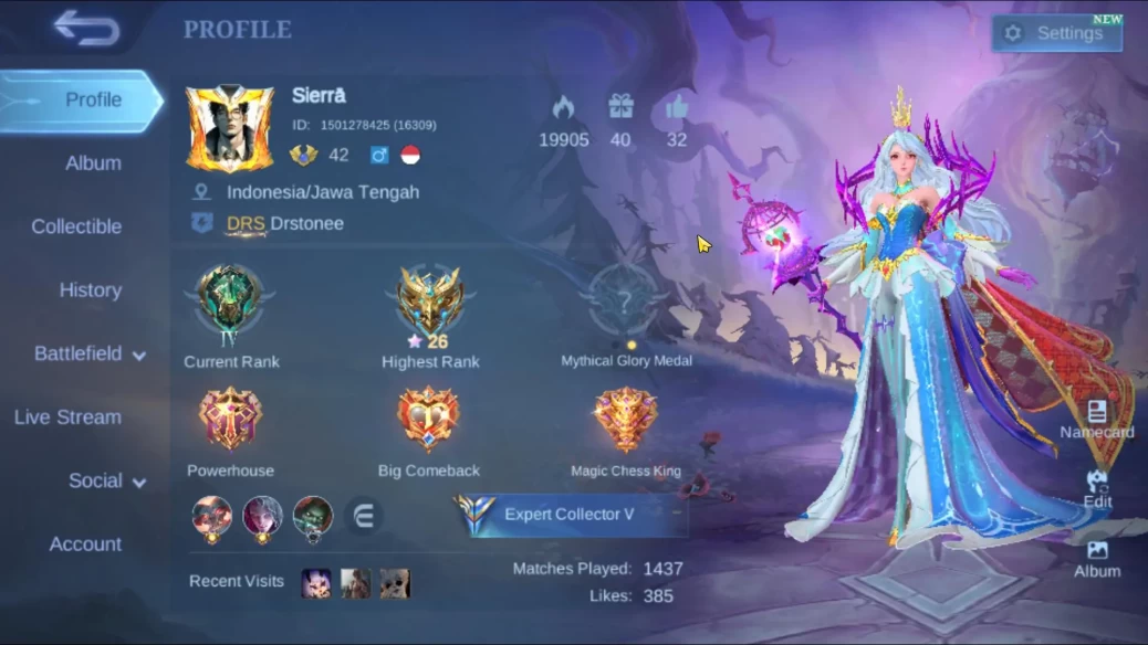 Selena Zenith, Claude Valentine,3 Squad Saber,18 Epic & ETC|Take Email|Check SS(MLBB1252)