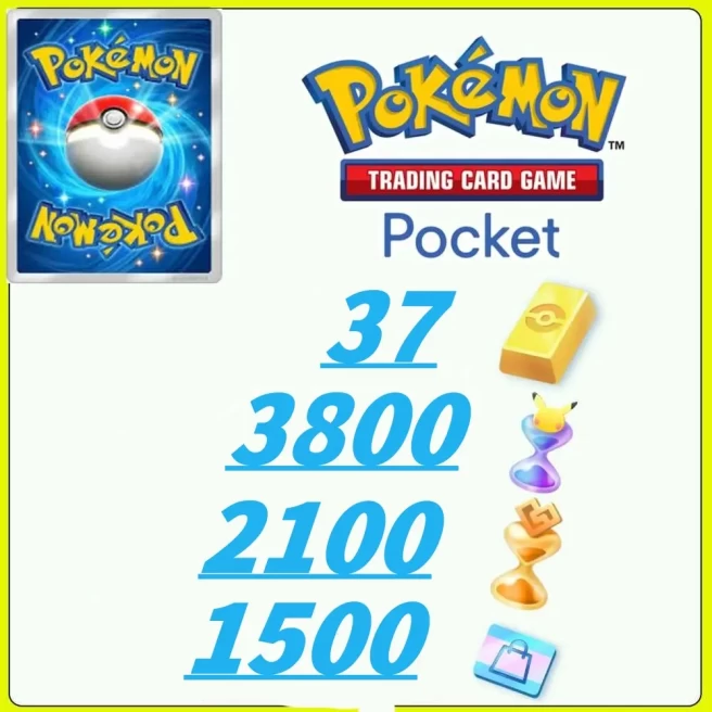 Global Server /1830draws - Pokémon Gold Bricks*37 - Pack Opening Hourglass*3800- Challenge Hourglass*2100- Store coupon*1500-Crown Card