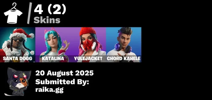 [PC/PSN/XBOX] 4 skins | Santa Dogg | Katalina | Yulejacket | Chord Kahele | Gwenpool's Katanas | That's Cold Jac! | Snoop's Holladizzle Bass
