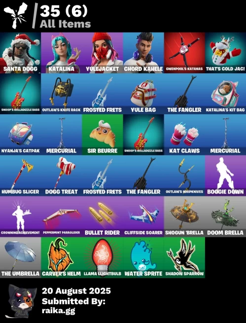 [PC/PSN/XBOX] 4 skins | Santa Dogg | Katalina | Yulejacket | Chord Kahele | Gwenpool's Katanas | That's Cold Jac! | Snoop's Holladizzle Bass
