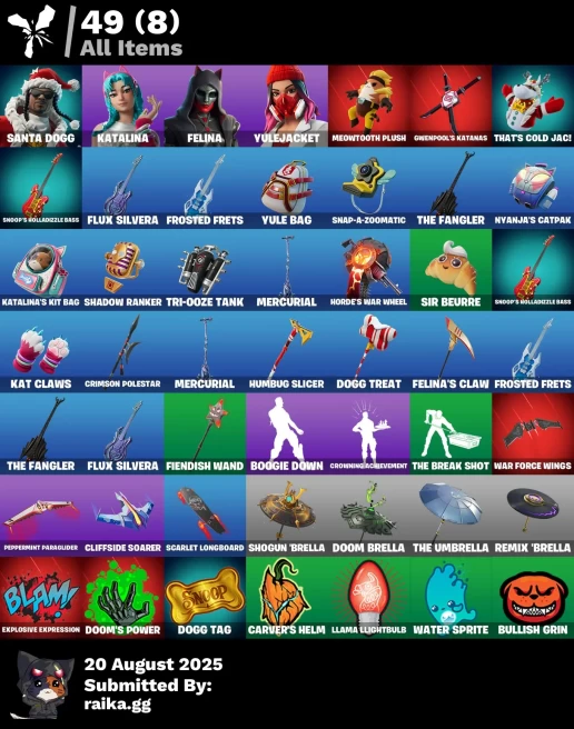 [PC/PSN/XBOX] 4 skins | Santa Dogg | Katalina | Felina | Yulejacket | Meowtooth Plush | Gwenpool's Katanas | That's Cold Jac!