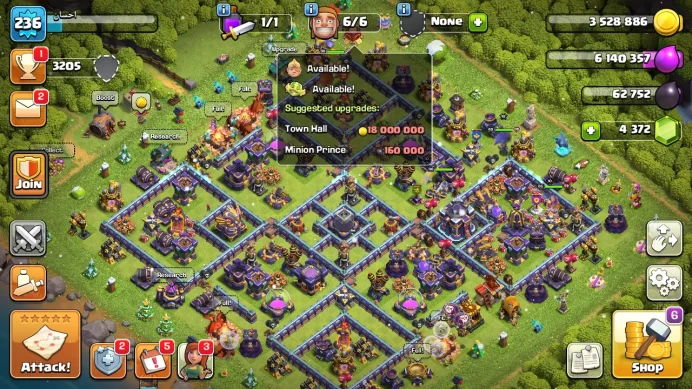 Max TH15| LVL236 | Heroes(K90 Q90 M60 W65 R40) | BM35| 2724War Stars| 4Skins| 381Medals| Highest5598|C77