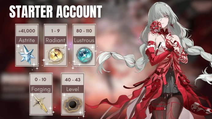 [Europe] Reroll Account +41000 Astrite ◈ 1 -9 Radiant Tide ◈ 80 - 110 Lustrous Tide ◈ 40+ Union Level ◈ Mail Address ◈ Instant Delivery 41K