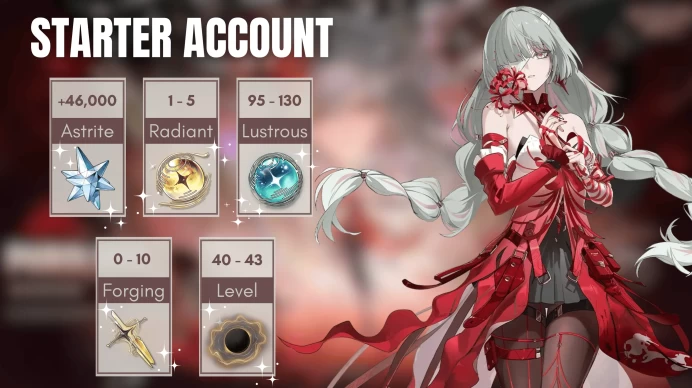[Europe] Reroll Account +46000 Astrite ◈ 1 -5 Radiant Tide ◈ 95 - 130 Lustrous Tide ◈ 40+ Union Level ◈ Mail Address ◈ Instant Delivery 46K
