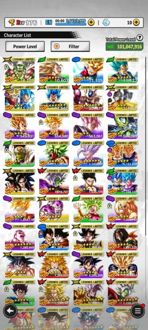 Nice Acc- UL Fide 8S+47 LL (Uis Goku Full+Vegeta Full+GokuFrieza 13s+GokuBardock 10s+Namek Goku 9s+Goku God+Goku 8s) Zenkai 20+Good Equip (911)