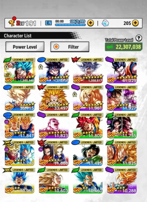 D722-IOS+Android-UL Goku Uis+Team Goku+20 Legend+Equipment+Goku Uis Red Star+God Goku Zenkai Red Star+Namek Goku+SS3 Goku+Gotenks+Ultimate Gohan