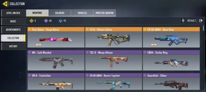 Level 90 / 3 legend guns / 40 epic guns / 22 characters / Changable email / single save / cod 41