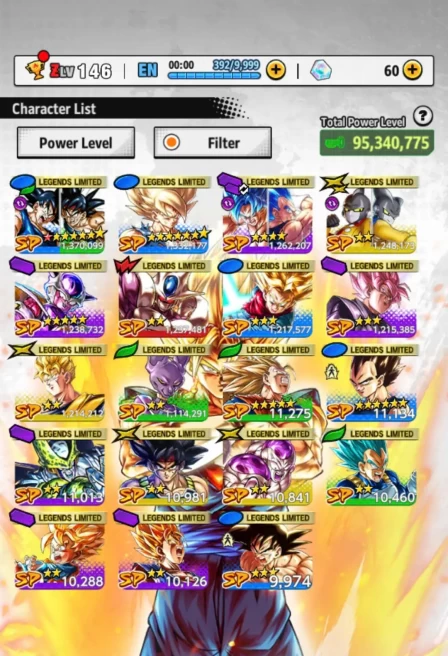 D725-IOS+Android-6 UL(SS Goku Full Red Star+Frieza+Super Vegito+Vegeta)+19 Legends+Equipment+Goku&Bardock Red Star+Namek Goku+Trunks+Rose+Gammar