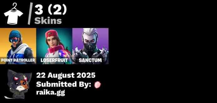 [PC/PSN/XBOX] 3 skins | Point Patroller | Recon Strike | Loserfruit | Sanctum | Gold Token | Arroyo Pack | Buddy Bag | Beachcomber | Bobo