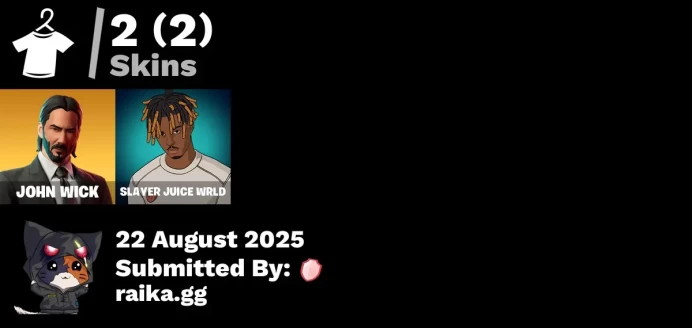 [PC/PSN/XBOX] 2 skins | John Wick | Slayer Juice WRLD | Spectra Protector | Apocalypse Shroud | Assassin Pack | Cozy Conch | AWR Pack