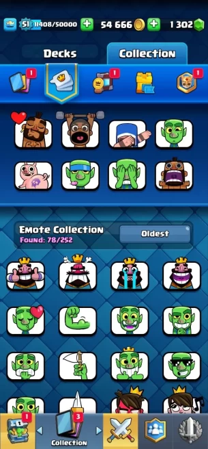 Clashroyall (Android/iOS) KT14 - lvl 51 - Cards109 /120 - Max Card 48 _lvl 13 card 5 /Emote 78 / skin tower 2 /Fast delivery /8 years played
