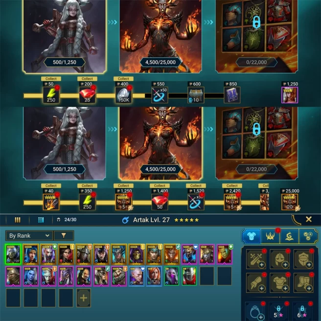 Starter Accounts with SHARDS!135+Ancient,30 Void,20 Primal,4 Sacred!45K+ Energy!11K+ Gems,35M+Silver!4000+Multi-Battle!16 Leg Artor+Cleo,Guurda!