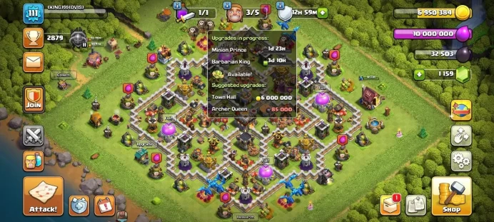 TH 11 / LeveL 111 / Gems 1159 / Heroes (47 49 28 20) / CN 500 / cod 66