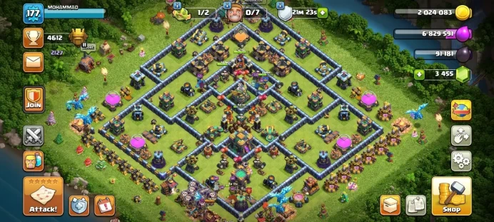 TH 14 / LeveL 177 / Gems 3455 / Heroes (65 66 40 42 24) / CN 500 / cod 72