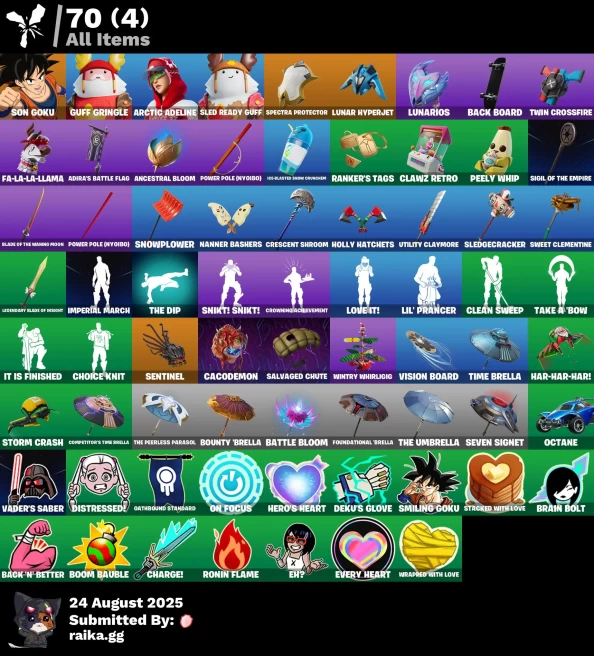 [PC/PSN/XBOX] 4 skins | Son Goku | Guff Gringle | Arctic Adeline | Sled Ready Guff | Spectra Protector | Lunar Hyperjet | Lunarios