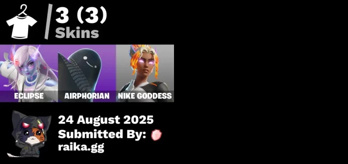 [PC/PSN/XBOX] 3 skins | Shadow Vox | Slammin' Bass | Showboat | Pull Up | Eclipse | Airphorian | Nike Goddess | Meowtooth Plush
