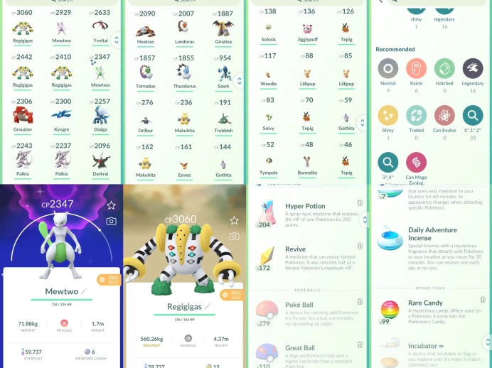 lvl22,have 16 Legendary,Shiny Mewtwo Groudon Kyogre Dialga Palkia Giratina,many nice pokemons  N8895