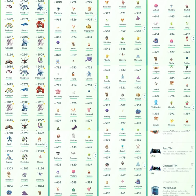 lvl25,have 11 Legendary,Shiny Regigigas Dialga Kyogre Groudon Palkia Heatran Tornadus,some nice pokemons  N8897