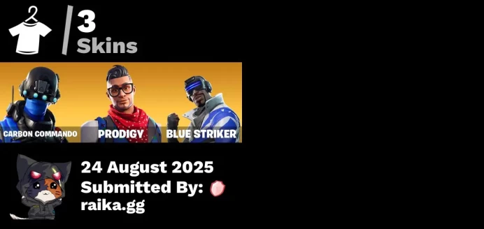 [PC/PSN/XBOX] 3 skins | Carbon Commando | Prodigy | Blue Striker | Blue Shift | Tabulator | Carbon Pack | Coaxial Blue | Clawz Retro
