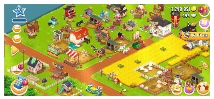 H19◆FARM LVL 70◆4M COINS◆BARN STORAGE: 3050◆SILO STORAGE: 1000◆500 DIAMOND◆ALL LAND UNLOCKED
