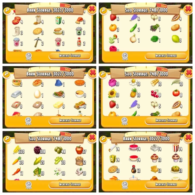H24◆FARM LEVEL 70◆3.8M COINS◆509 DIAMOND◆BARN STORAGE: 3000◆SILO STORAGE: 1000◆ALL TOOL'S , FOOD, LAND UNLOCK