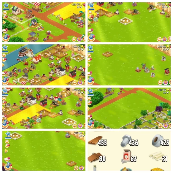H25◆4.3M COINS◆400+ BOLT, PLANK, DUCT TAPE◆FARM LEVEL 70◆BARN STORAGE: 3000◆SILO STORAGE: 1000◆517 DIAMOND◆INSTANT DELIVERY