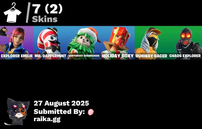 [PC/PSN/XBOX] 7 skins | Trailblazer Tai | Explorer Emilie | Mr. Dappermint | Winterfest Bushranger | Holiday Boxy | Runway Racer | 