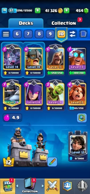 Clash royal (Android/iOS) KT 12 - lvl 37 - Cards106 /120 - Max Card 5 _lvl 13 card 4 /Emote 26 / skin tower 1 /Fast delivery/Cheap sale